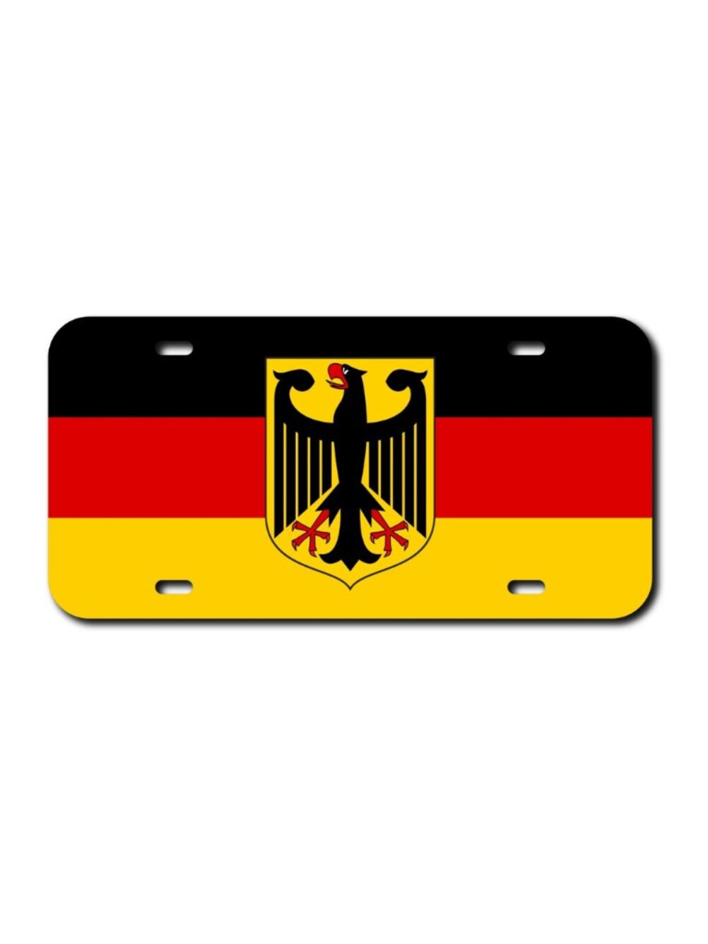GERMAN FLAG COAT OF ARMS VEHICLE PLASTIC LICENSE PLATE AUTO USA MADE CAR TRUCK